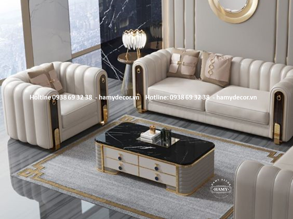 Ghế Sofa inox mạ vàng sang trọng - 34