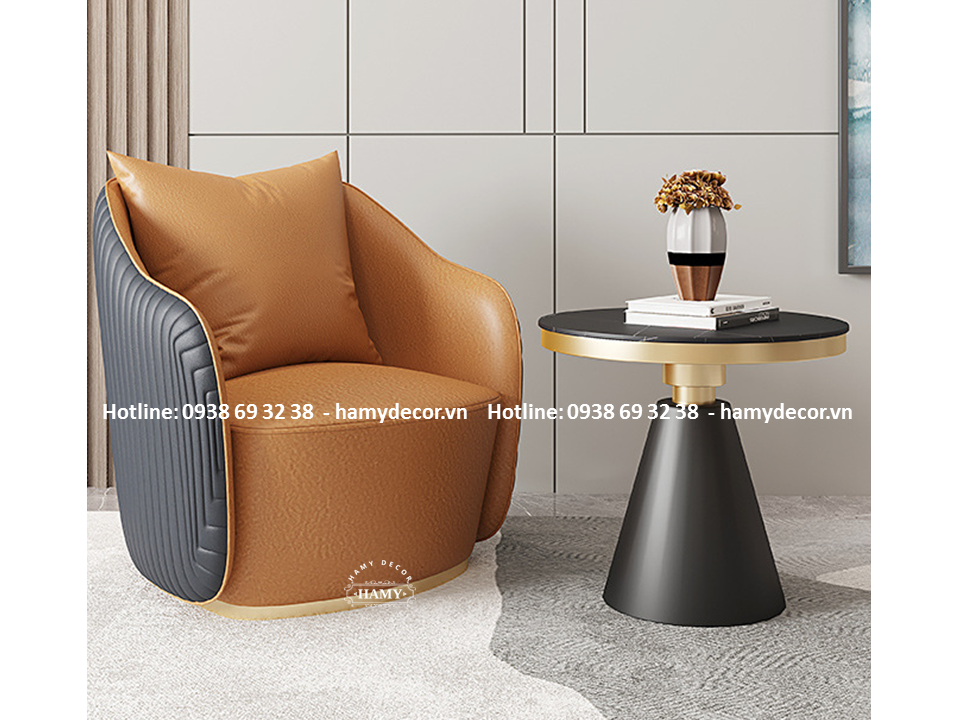 Ghế armchair thư giãn đọc sách bọc da cao cấp - 84