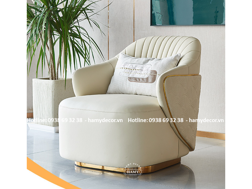 Ghế armchair chân inox mạ vàng PVD Sang trọng bậc nhất hiện nay - 86