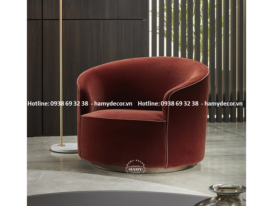 Ghế sofa đơn chân inox mạ vàng - 88