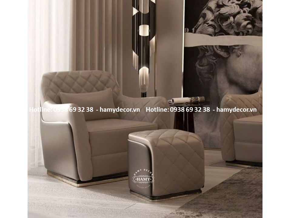 Ghế armchair bọc da cấp - 90