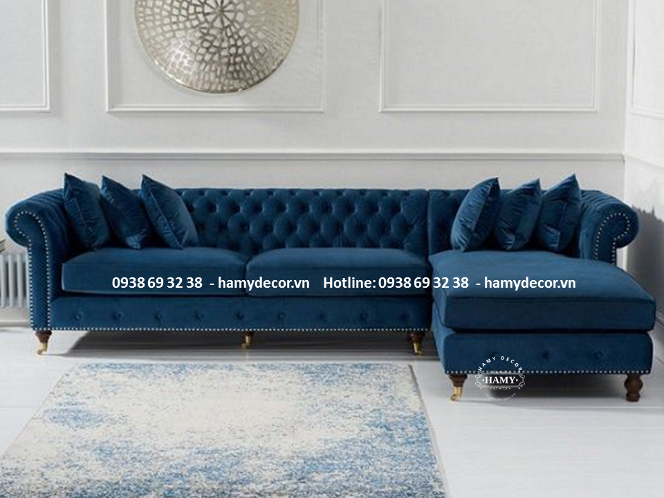 Ghế Sofa góc L bọc vải nhung SF - 23