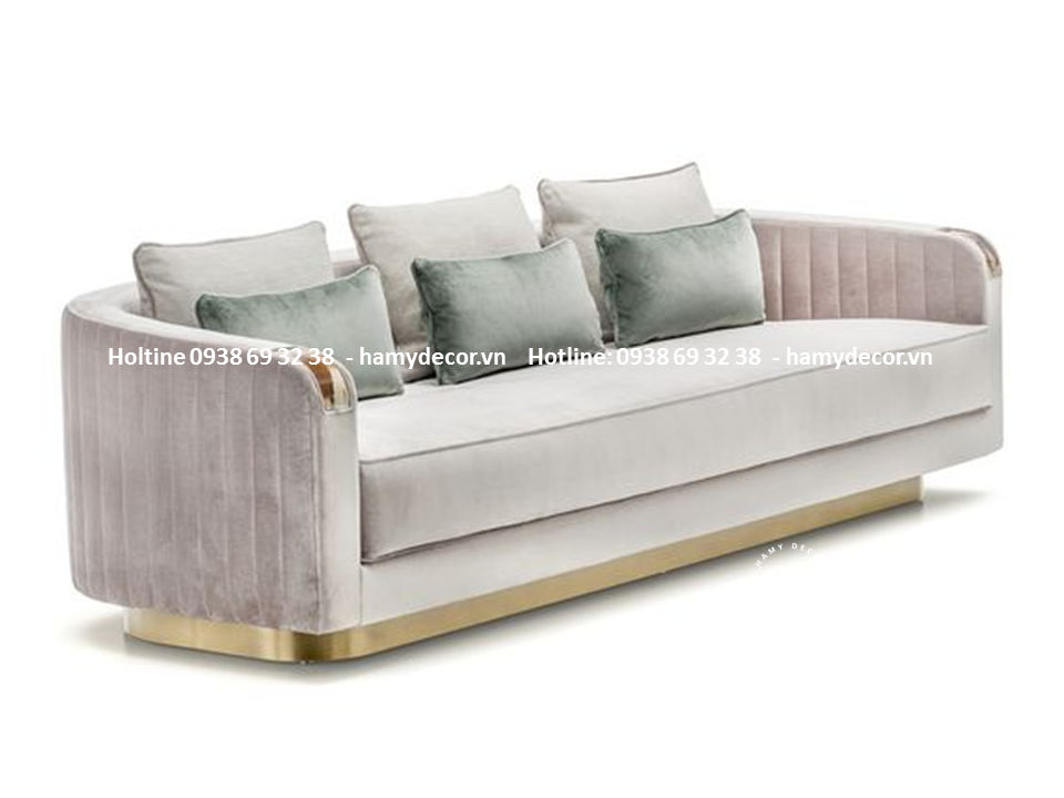 Bộ ghế sofa chân inox mạ vàng - 38