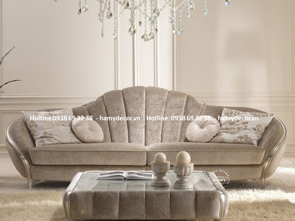 Ghế sofa tân cổ điển bọc vải nhung sang trọng - 50