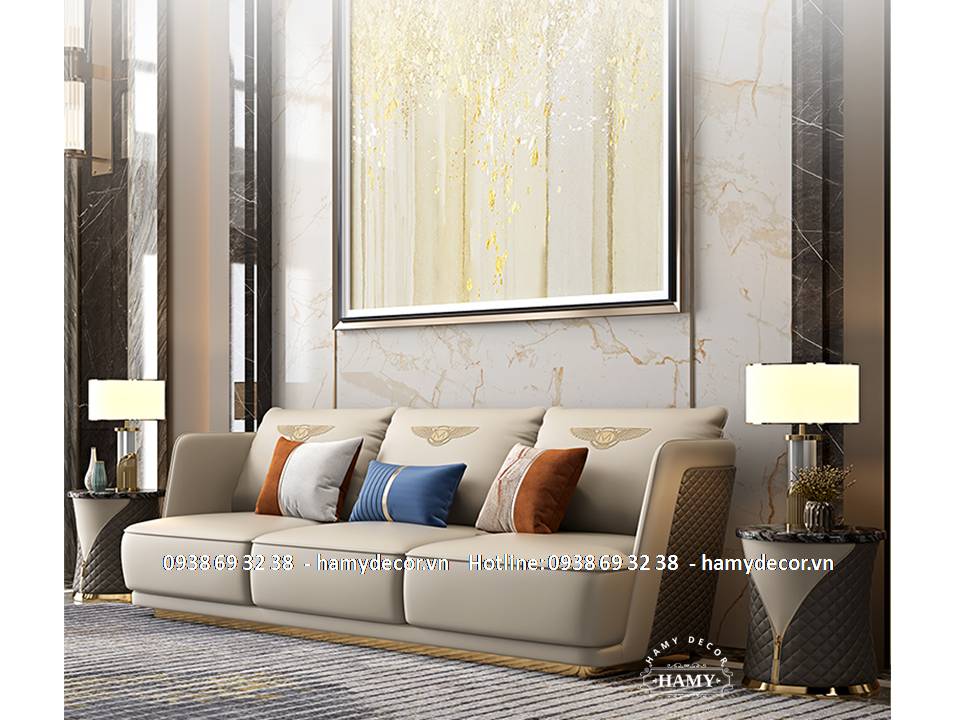 Ghế sofa bọc da sang trọng cho biệt thự SF-60
