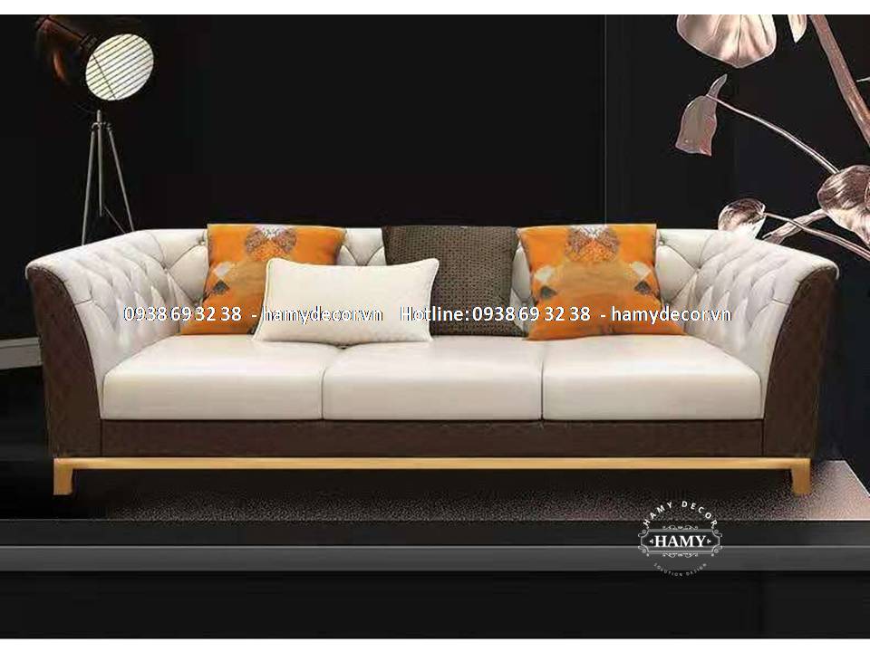 Ghế sofa tân cổ điển bọc da SF-62