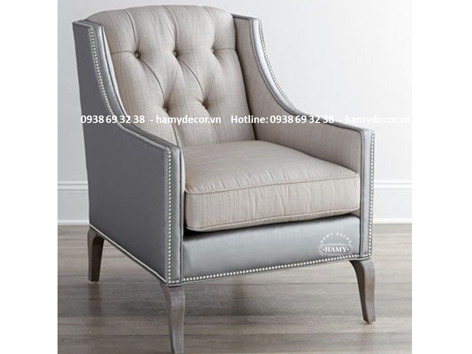 Ghế armchair đọc sách bọc vải nhung hiện đại - 75