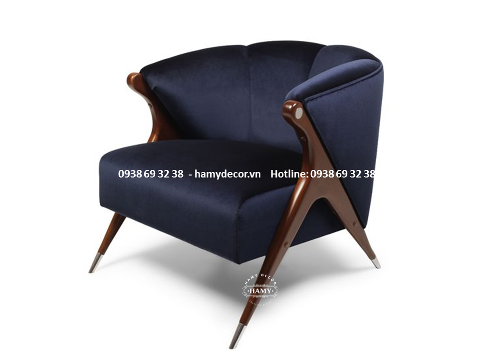 Mẫu Ghế armchair  bọc vải nhung cao cấp - 56