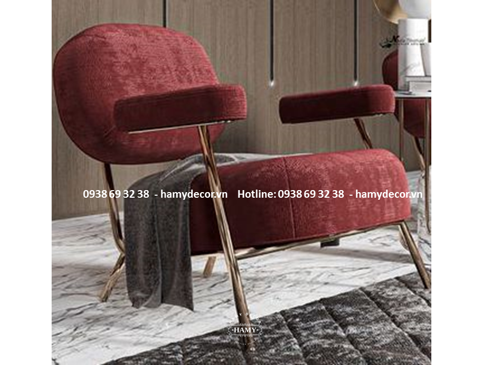 Mẫu ghế armchair inox mạ vàng độc đáo - 79
