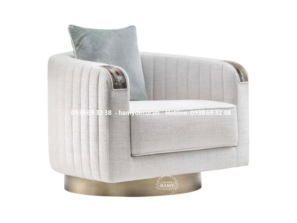 Ghế armchair chân inox mạ vàng đẹp - 62