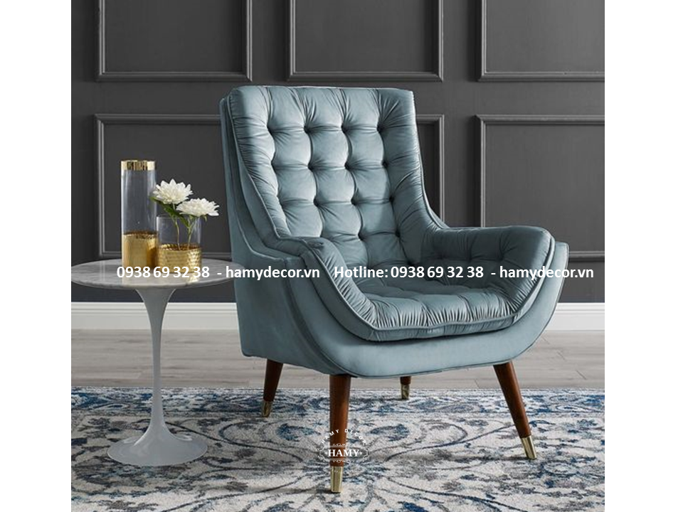 Ghế armchair đọc sách bọc vải nhung - 74
