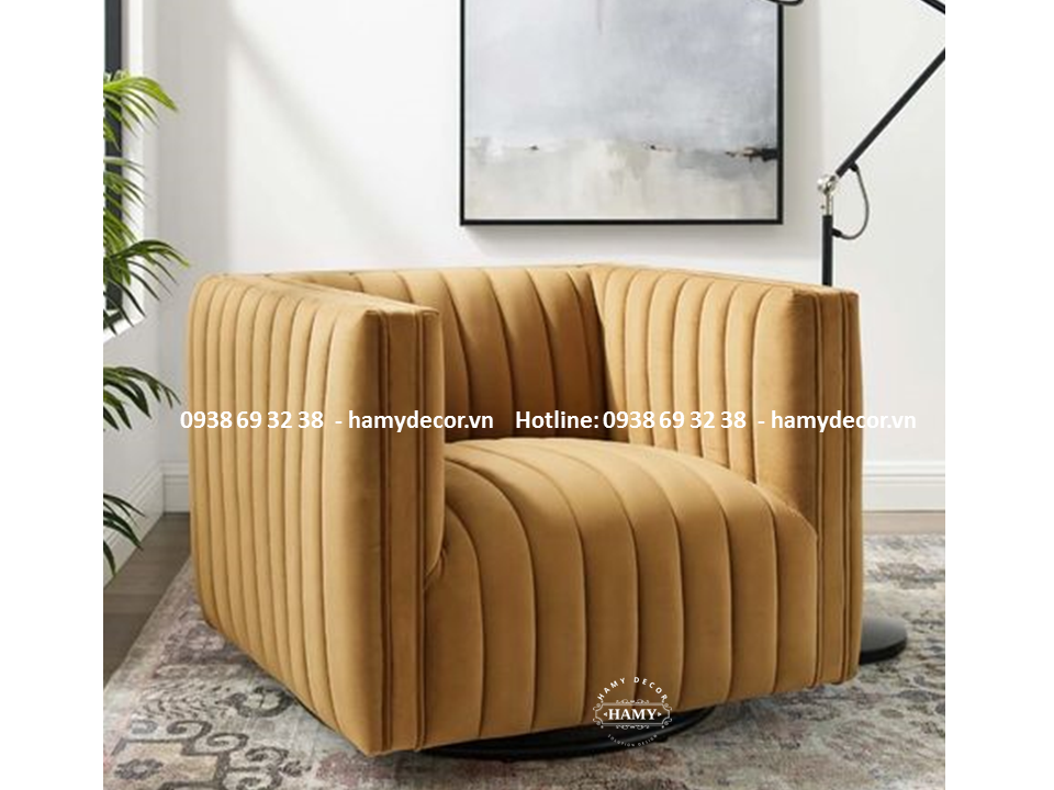 Ghế armchair  chân ghế inox mạ vàng PVD - 71