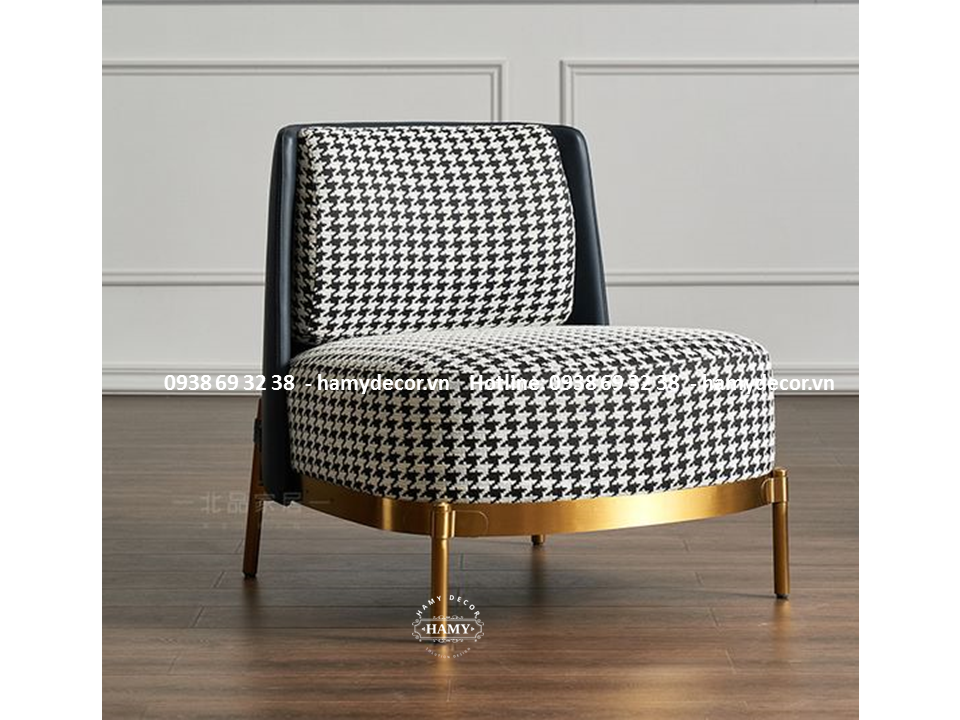 Mẫu ghế armchair đọc sách inox mạ vàng - 81
