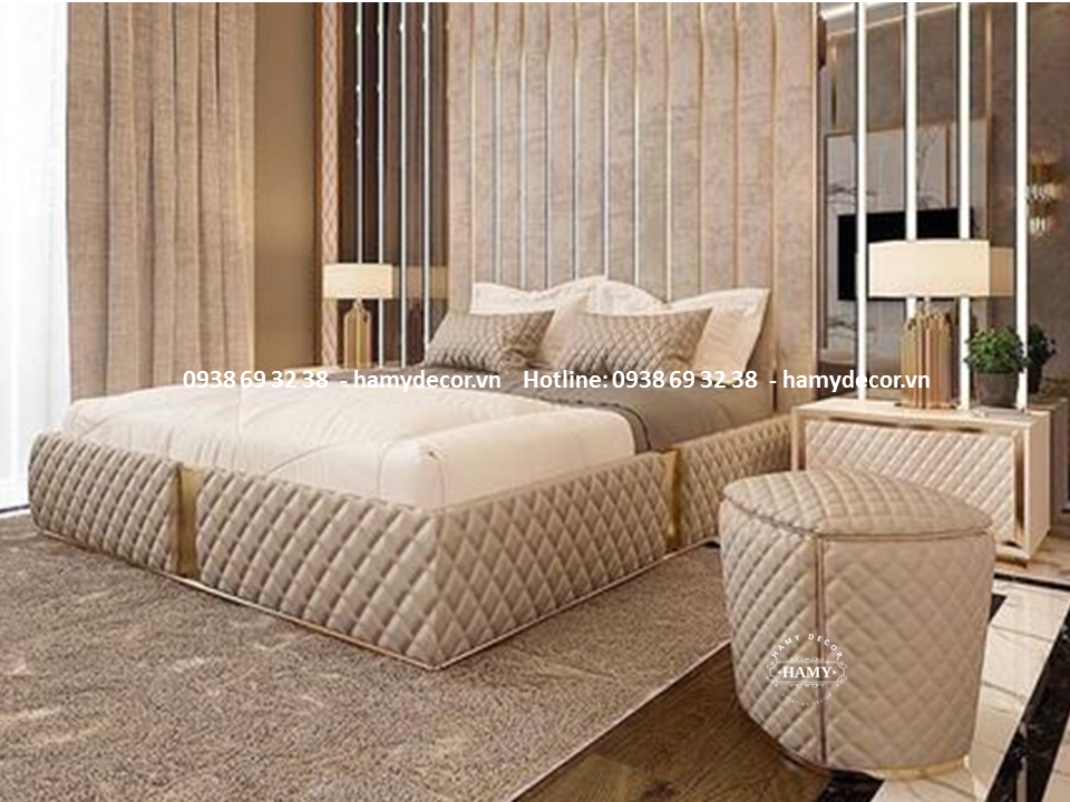 GIƯỜNG NGỦ BỌC DA CHO CHO BIỆT THỰ  - 75