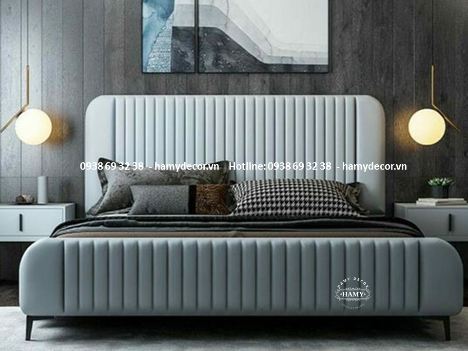 GIƯỜNG NGỦ BỌC VẢI NHUNG  CHO CĂN HỘ HIỆN ĐẠI  - 74