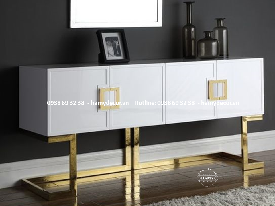 TỦ TRANG TRÍ CONSOLE KHUNG INOX MẠ MÀU ĐẸP GIÁ RẺ NHẤT TPHCM