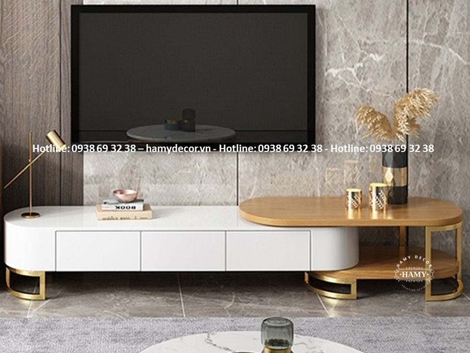 NHẬN GIA CÔNG KỆ TIVI CHÂN INOX MẠ VÀNG GOLD THEO KÍCH THƯỚC YÊU CẦU TẠI TPHCM