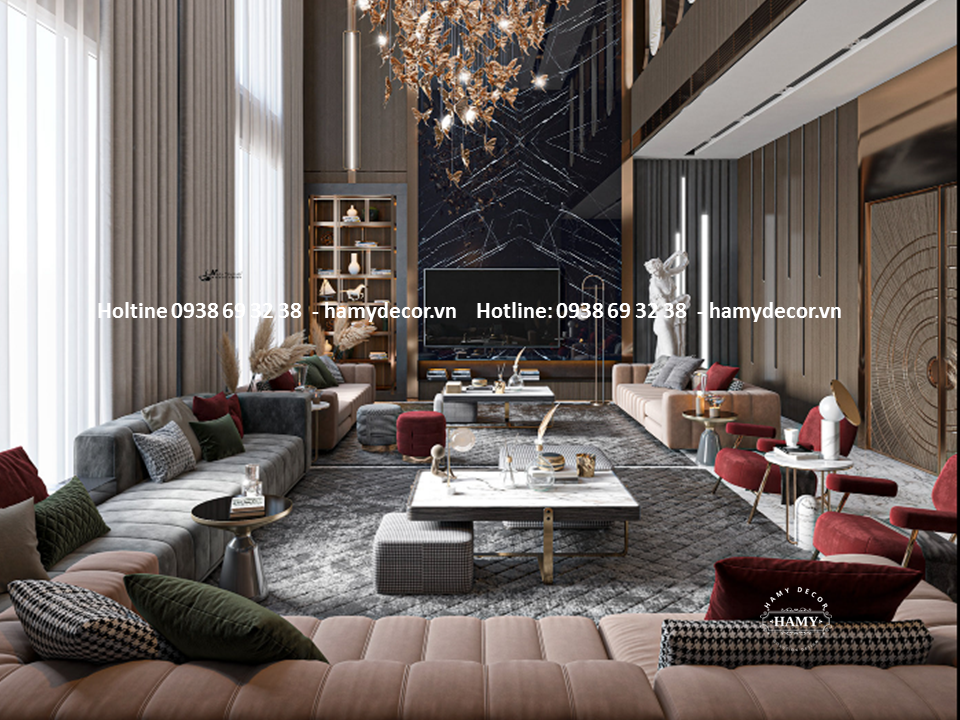 Phòng khách living room sang trọng bậc nhất hiện nay
