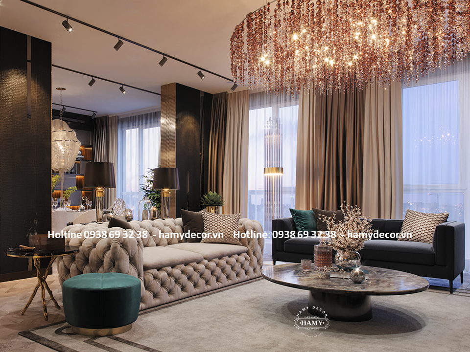 Nội thất Phòng khách theo phong cách Morden Luxury