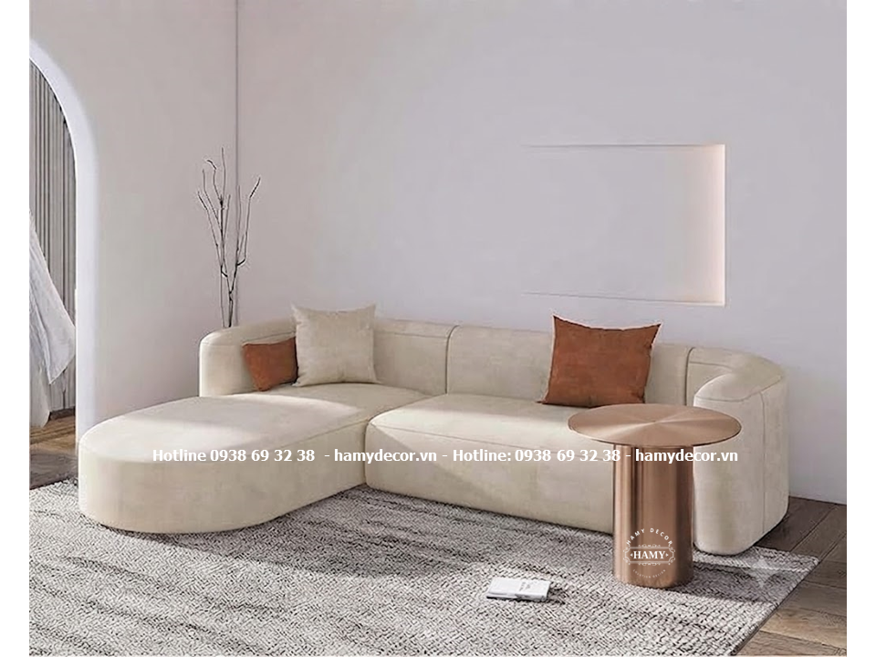 Tab sofa chân trụ tròn inox vàng hồng Sang trọng (Luxury) & hiện đại