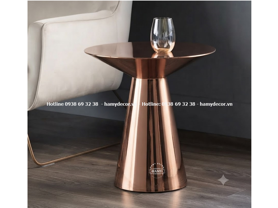 Tab sofa inox 304 mạ PVD Màu hồng bóng gương
