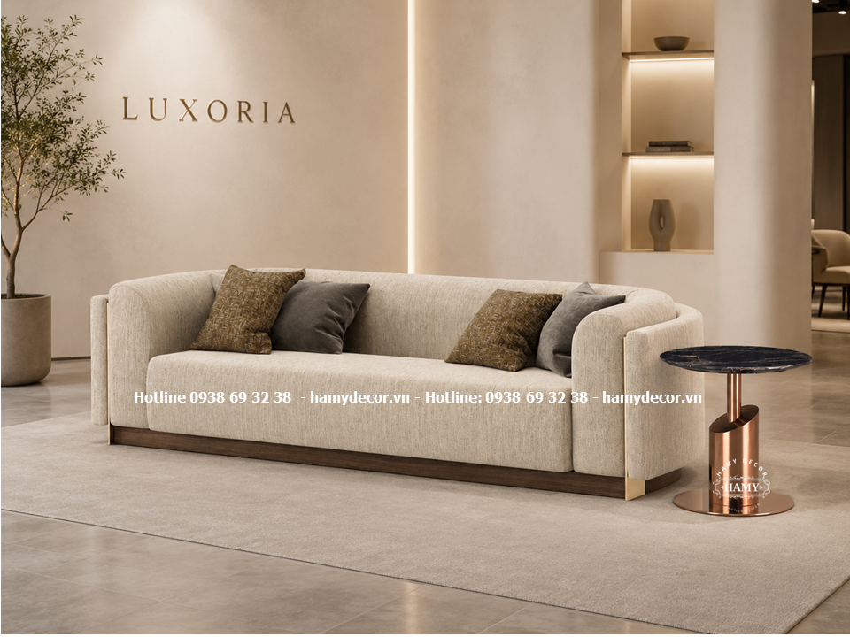 Bàn bên sofa inox mạ vàng hồng mặt đá đen
