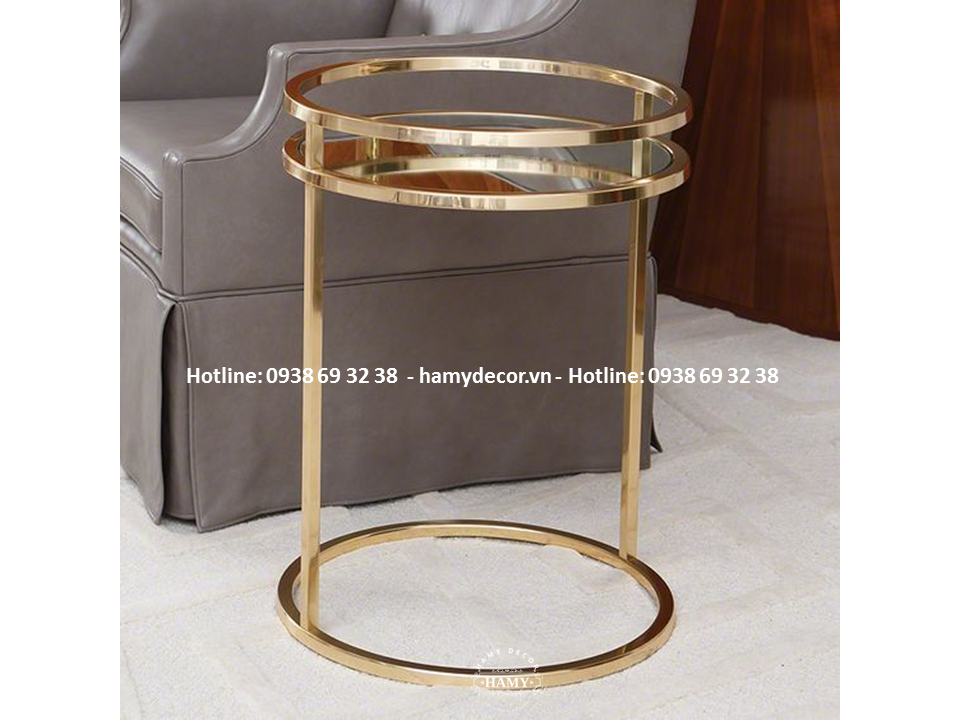 Tab sofa chân inox mạ vàng PVD Mặt kính cường lực - 55