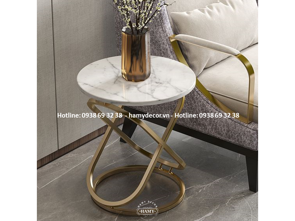 Tab sofa inox mạ vàng chân chữ X - 65