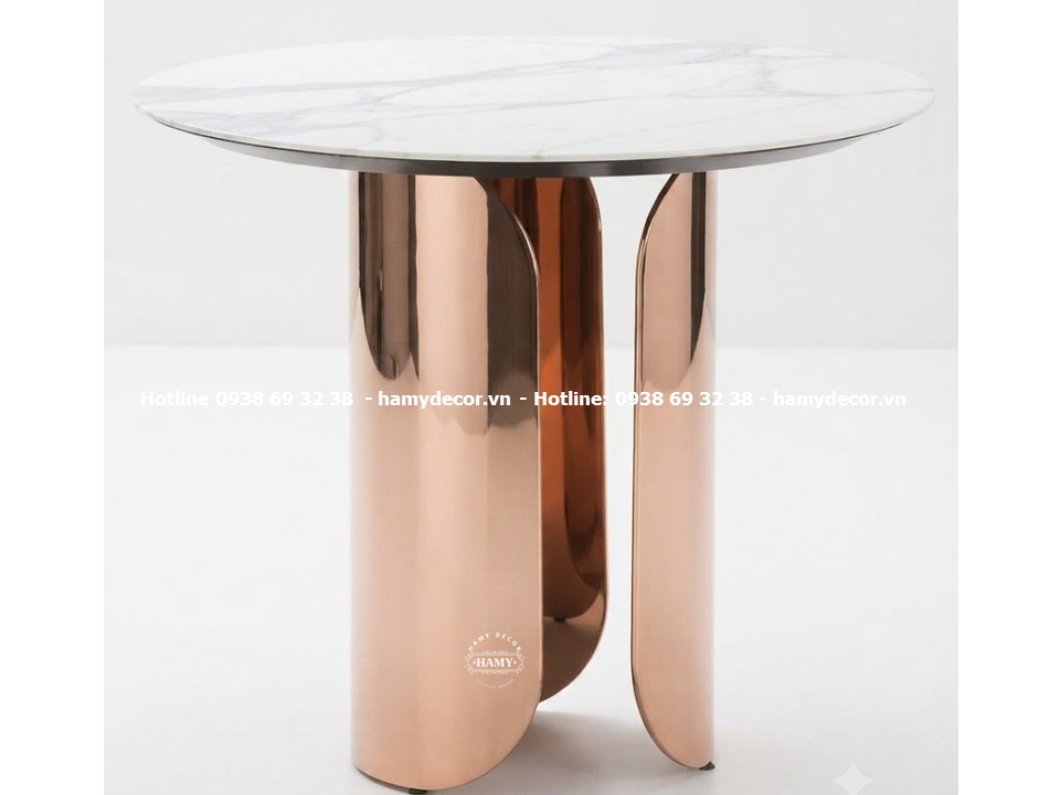 Tab sofa chân inox vàng hồng Thiết kế các cánh cung ghép nối độc đáo